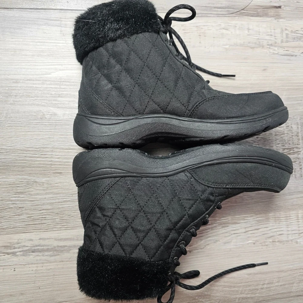 LL Bean Commuter Women 8 Boots Black Quilted Insulated Waterproof Winter 505931